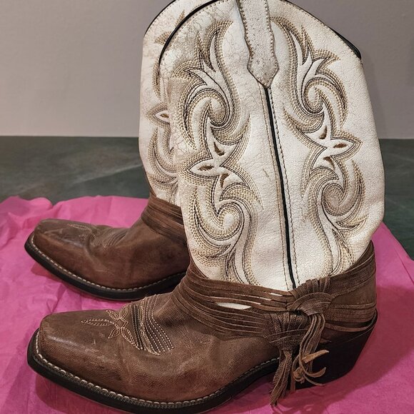 Womens Laredo Myra Cowboy Western Boots distressed size 8M - Picture 1 of 6